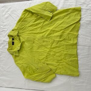 Westbound linen Women's Yellow Green short sleeve shirt size 18w